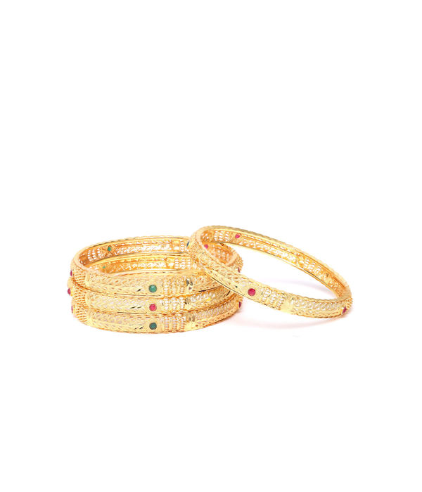 YouBella Stylish Traditional Jewellery Gold Plated Bangle Set for Women (Golden)(YBBN_91393_2.4)