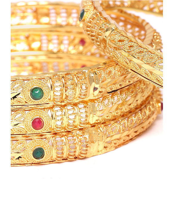 YouBella Stylish Traditional Jewellery Gold Plated Bangle Set for Women (Golden)(YBBN_91393_2.4)