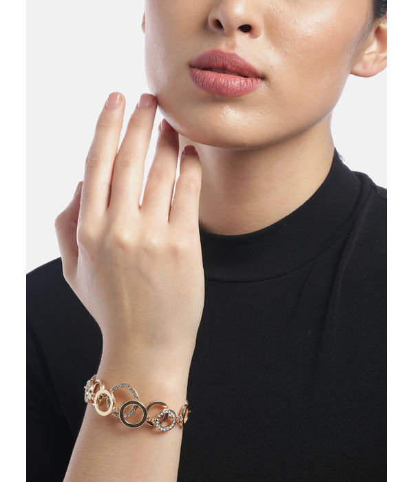 YouBella Set of 2 Rose Gold Plated Stone Studded Bracelets