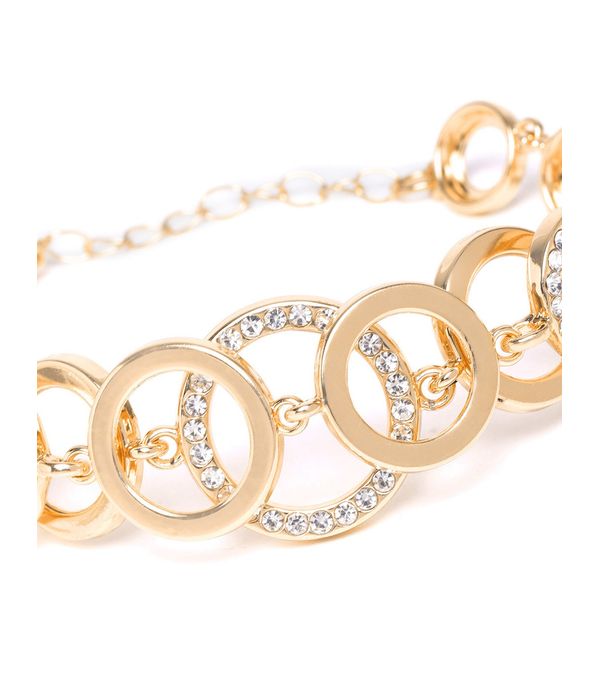 YouBella Stylish Party Wear Jewellery Gold Plated Charm Bracelet for Women (Golden)(YBBN_91503)