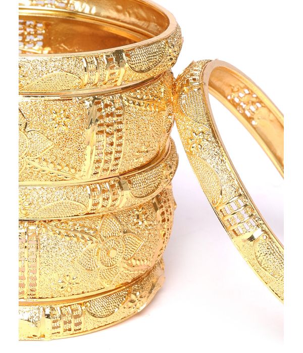 YouBella Stylish Traditional 1 gm Gold Jewellery Gold Plated Bangle Set for Women (Golden)(YBBN_91519_2.4)