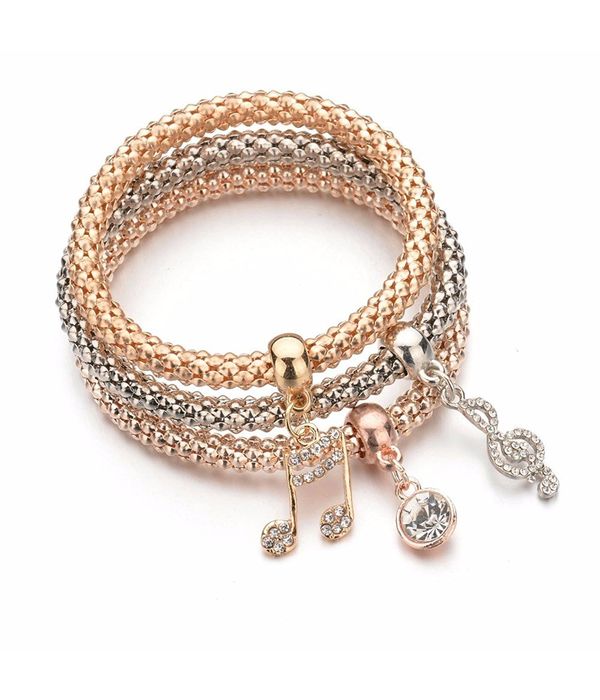 YouBella Crystal Bracelet Bangle Jewellery for Women(Silver and Rose Gold)