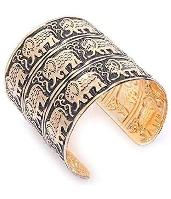 YouBella Stylish Party Wear Jewellery Gold Plated Cuff for Women (Golden)(YBBN_91539)