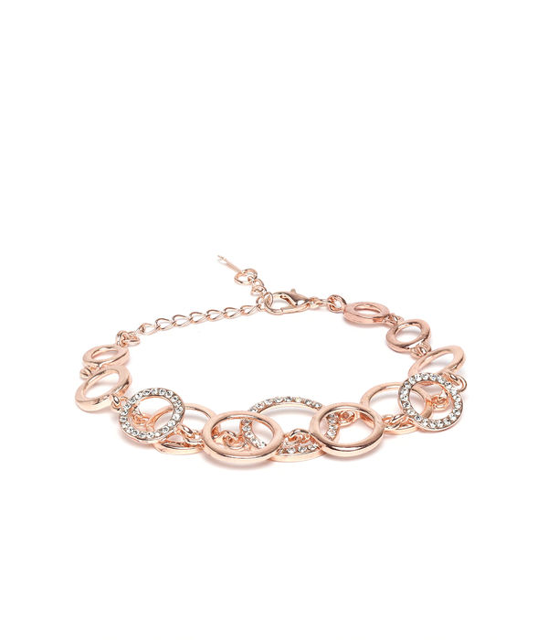 YouBella Rose Gold Crystal Gold plated Floral Bracelets for Women Girls