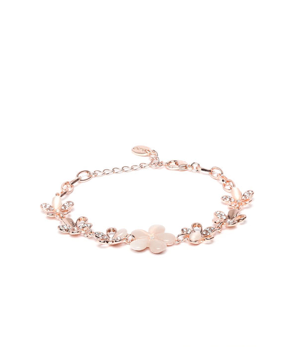 YouBella Rose Gold Crystal Gold plated Floral Bracelets for Women Girls