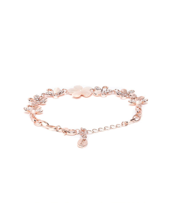 YouBella Rose Gold Crystal Gold plated Floral Bracelets for Women Girls