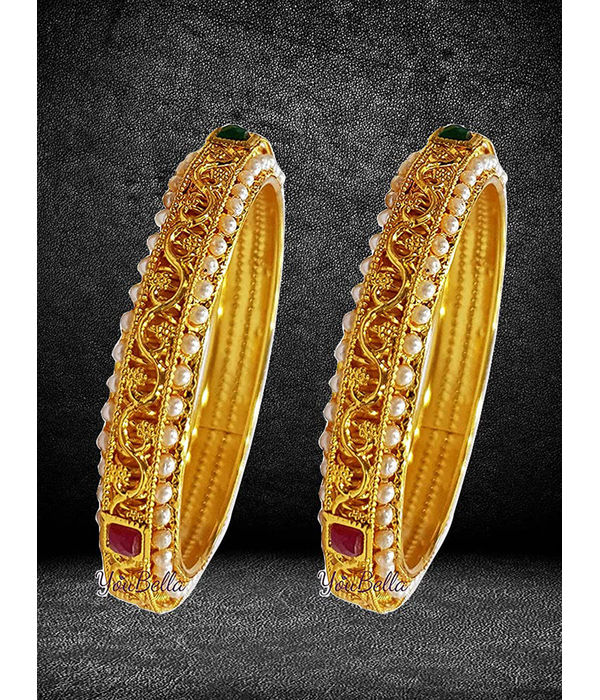 YouBella Bangles for Women Stylish Traditional Casual Party Original Hand Work Bangles for Women and Girls (2.4)