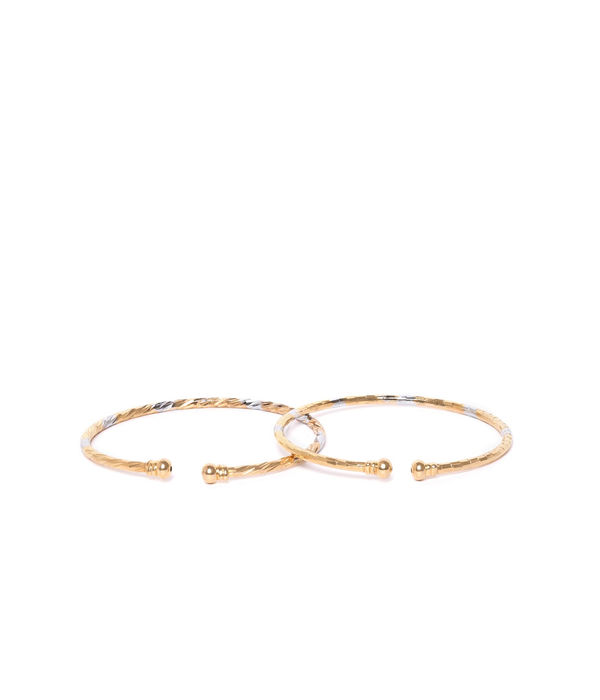 YouBella Silver and Gold Base Metal gold-plated Stylish Adjustable Bracelet for Girls and Women (Combo of 2)