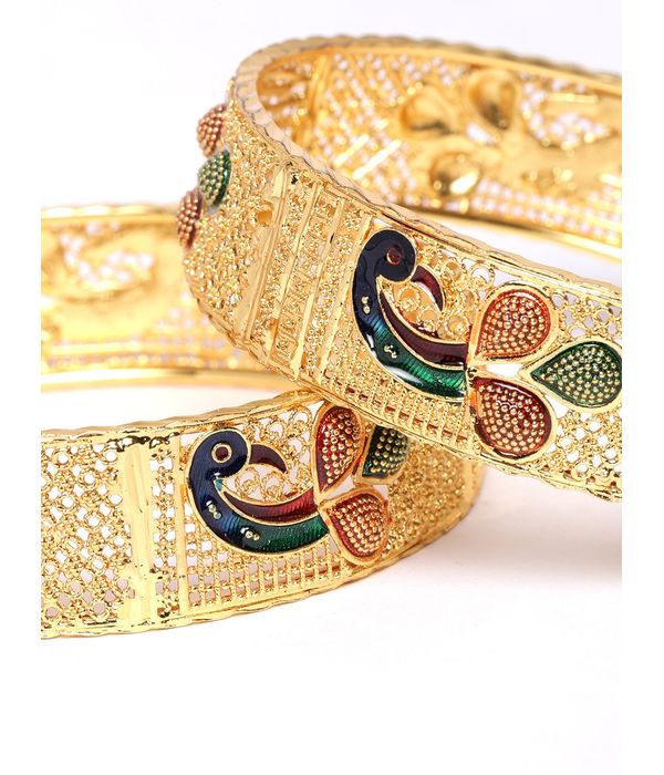 YouBella Jewellery Bangles for Women Stylish Gold Plated Traditional Casual Party Bangles for Women and Girls (2.4)