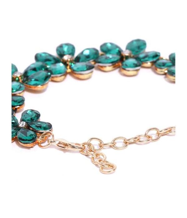 YouBella Stylish Latest Design Jewellery Gold Plated Charm Bracelet for Women (Green) (YBBN_91607)