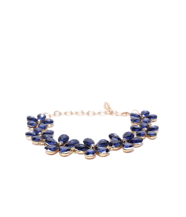 YouBella Blue Gold Plated Stylish Latest Crystal Bracelet Bangle Jewellery for Girls and Women