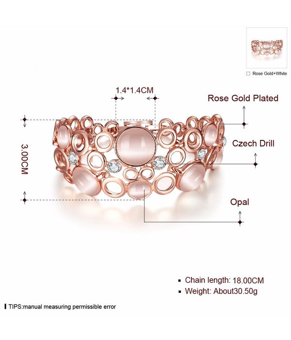 YouBella Stylish Latest Design Party Wear Jewellery Gold Plated Charm Bracelet for Women (Rose Gold) (YBBN_91640)