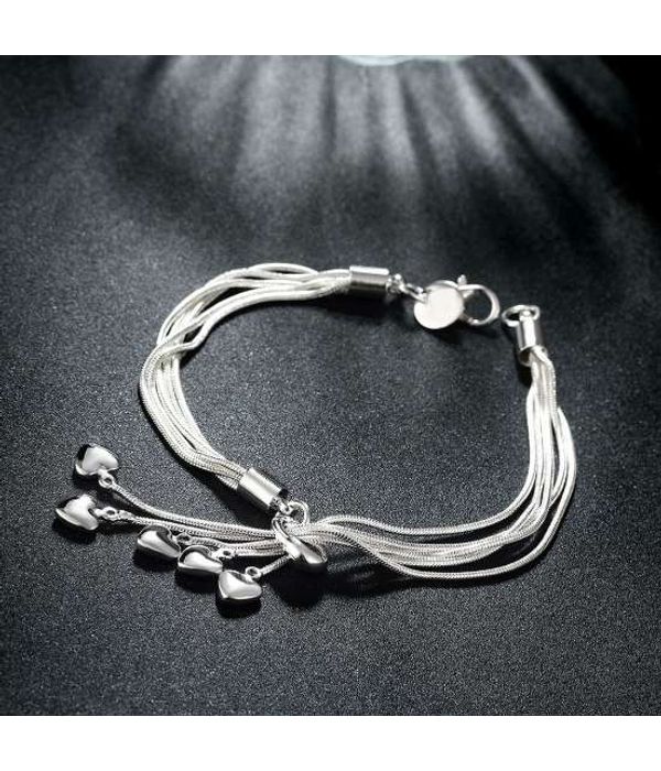 YouBella Stylish Latest Design Jewellery Silver Plated Charm Bracelet for Women (Silver) (YBBN_91651)