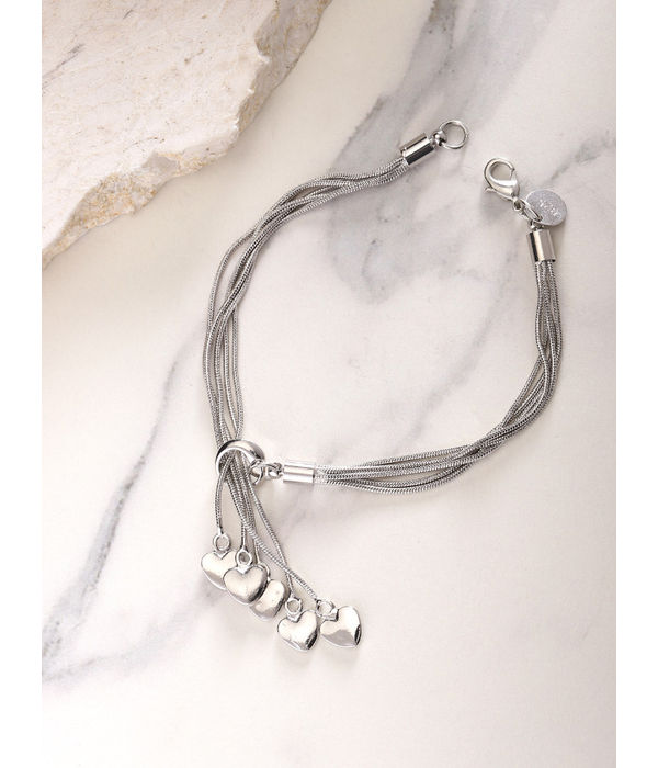 YouBella Women Silver-Plated Stone-Studded Bracelet