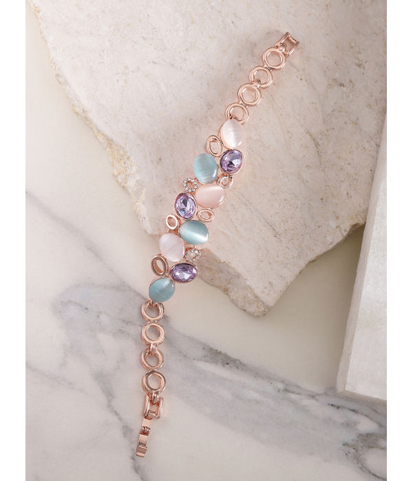 YouBella Women Rose Gold-Plated Link Bracelet