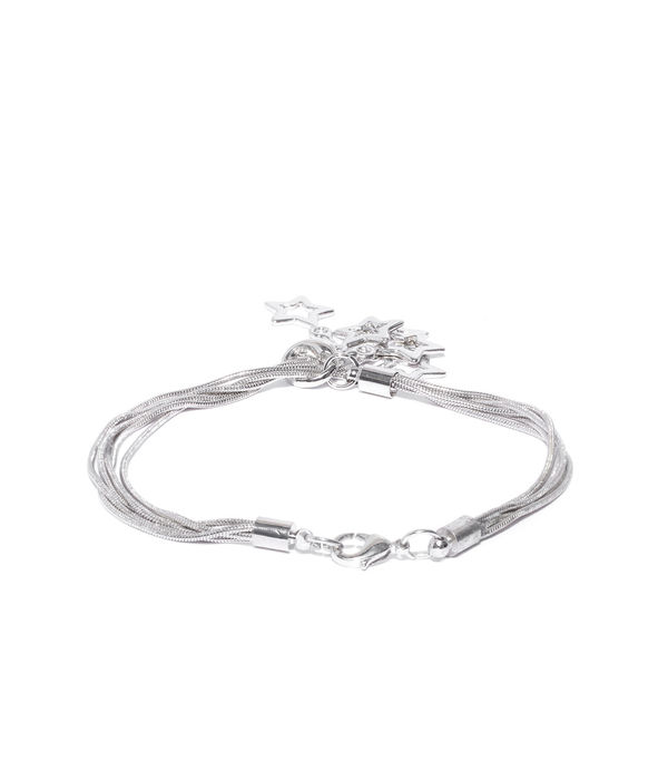 YouBella Women Silver-Plated Stone-Studded Link Bracelet