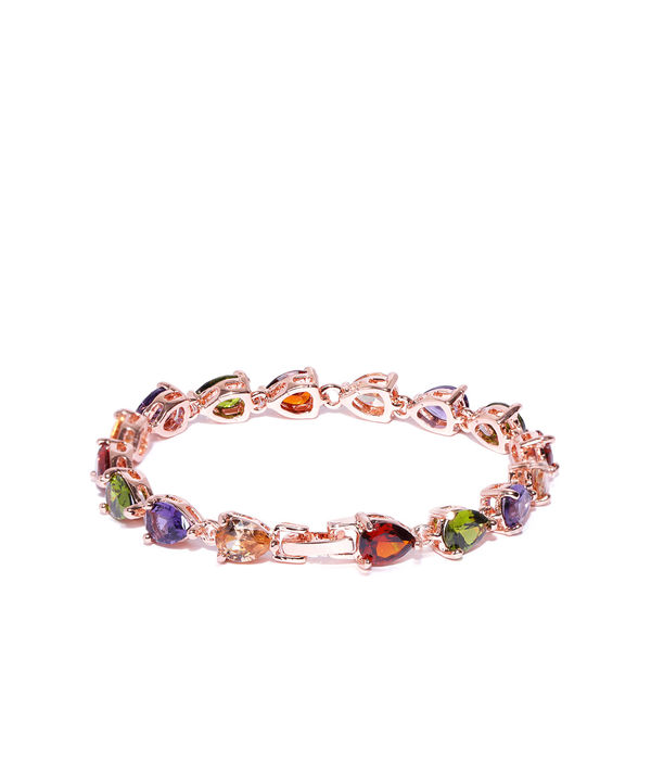 YouBella Rose Gold -Plated Stone-Studded Link Bracelet