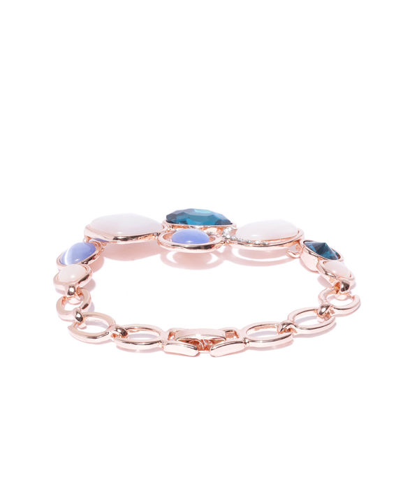 YouBella Women Rose Gold-Plated Stone-Studded Link Bracelet