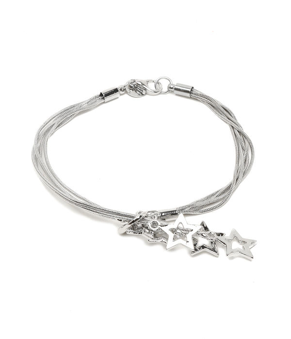 YouBella Women 2 Silver-Toned Silver-Plated Kada Bracelet