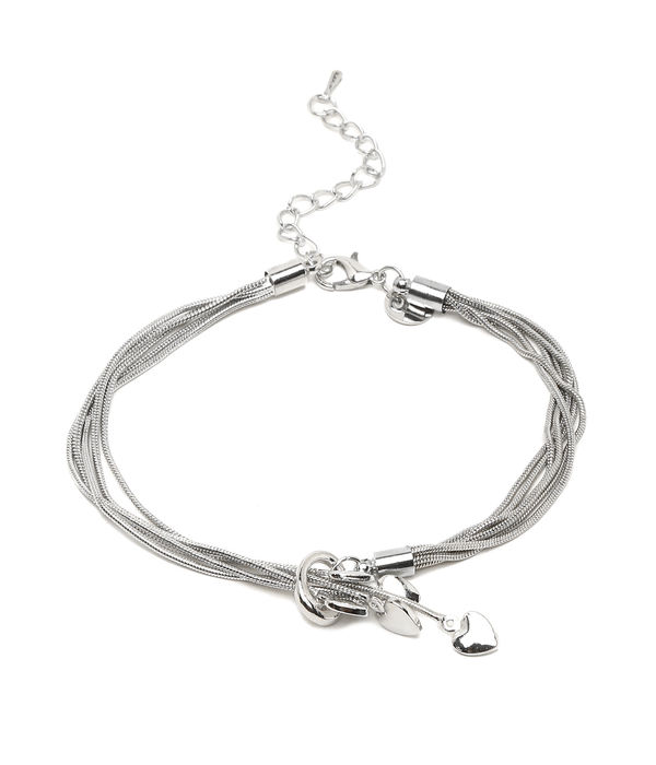 YouBella Women 2 Silver-Toned Silver-Plated Kada Bracelet