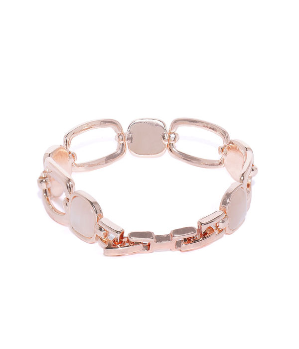 YouBella Black Rose Gold-Plated Butterfly Shaped Link Bracelet