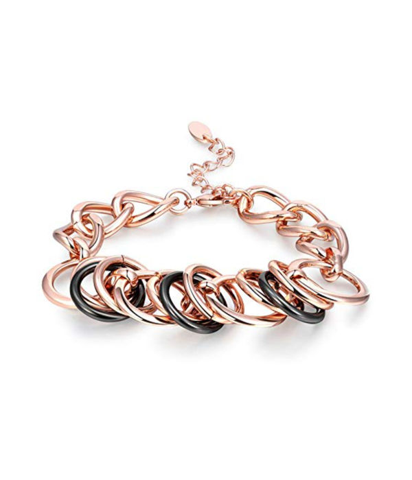 Valentine Gift for Girlfriend/Wife : YouBella Jewellery Stylish Rose Gold Plated Bangle Bracelet for Girls and Women