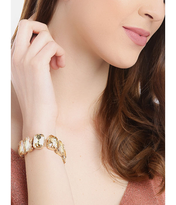 YouBella Red Gold-Plated Stone Studded Bracelet