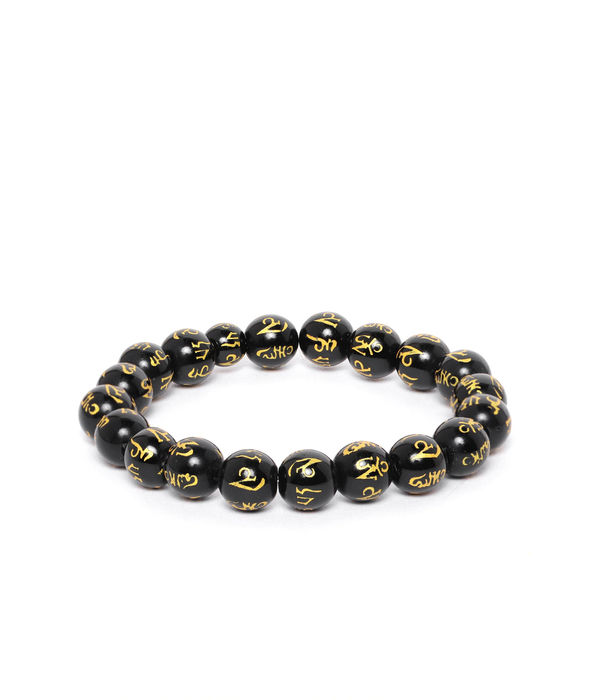 YouBella Black Gold-Plated Beaded Elasticated Dragon Shaped Bracelet