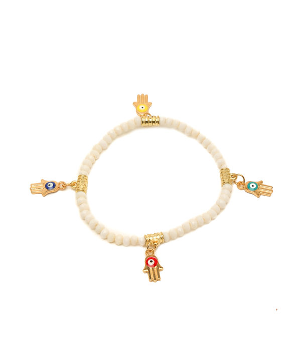 YouBella Jewellery Evil Eye Bracelet for Girls and Women (White) (YBBN_91783)