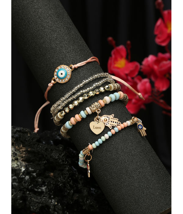 YouBella Jewellery Evil Eye Bracelet for Girls and Women (Multicolor) (YBBN_91785)