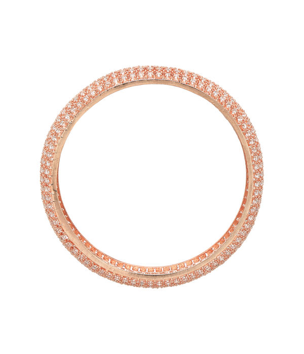 YouBella Jewellery Stylish Rose Gold Plated American Diamond Studded Bangles for Girls and Women