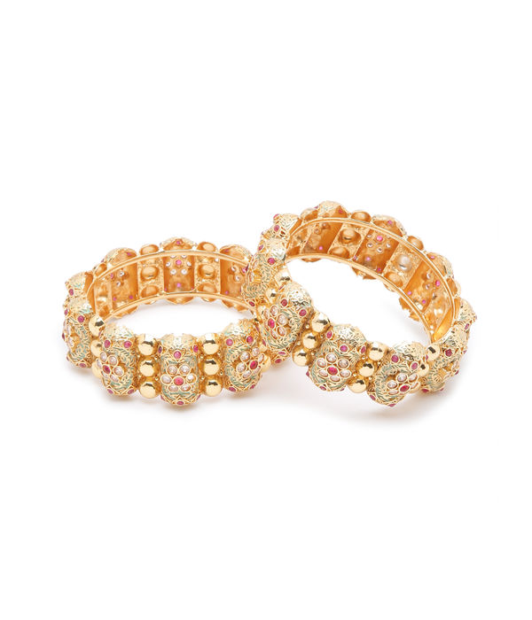 YouBella Jewellery Celebrity Inspired Gold Plated Bangles for Girls and Women