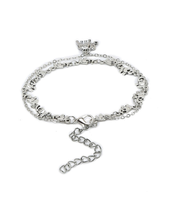 YouBella Jewellery Charm Bracelet Bangle for Girls and Women (Silver) (YBBN_91972)