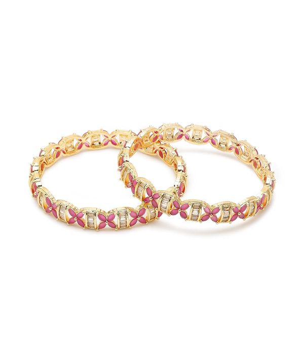 YouBella Jewellery for Women Celebrity Inspired Oxidised Gold Plated Ruby Bangles for Women and Girls (YBBN_92126) (2.4)