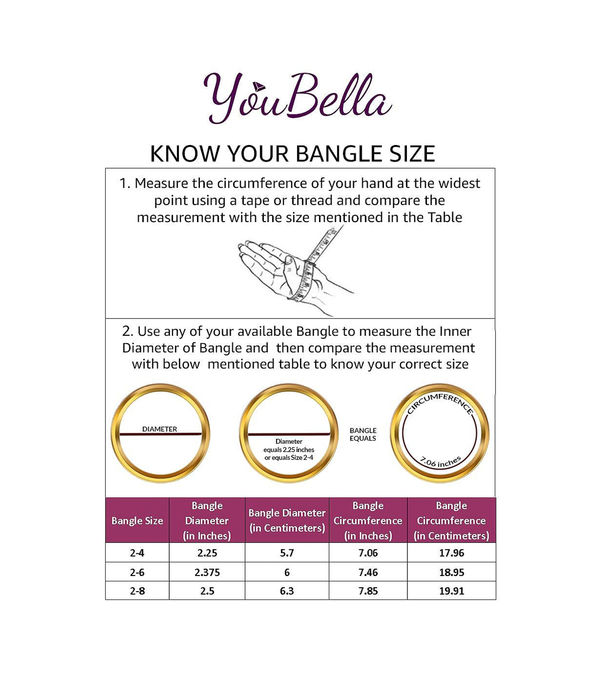 YouBella Jewellery for Women Celebrity Inspired Oxidised Gold Plated Ruby Bangles for Women and Girls (YBBN_92126) (2.4)