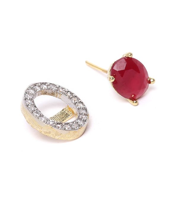 YouBella Jewellery Gold Plated Stud Earrings for Women (White) (YBEAR_3018_FON)