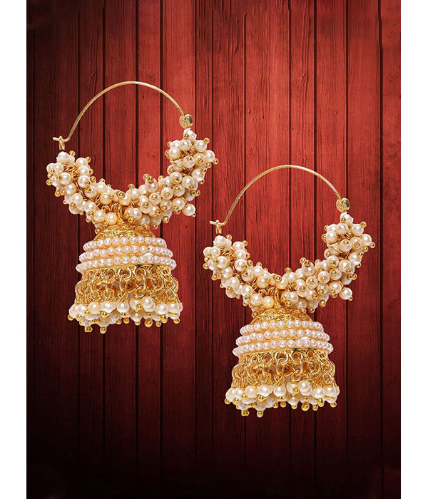 YouBella Fashion Jewellery Gold Plated Pearl Jhumka/Jhumki Earings for Women Traditional Earrings for Girls