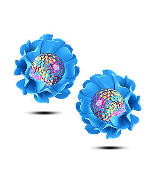 Youbella Jewellery Presents Gracias Collection Crystal Stud Earrings For Girls And Women (Blue)