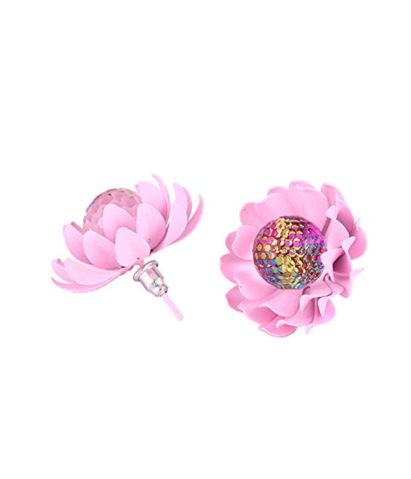 Best Valentine Gifts : YouBella Jewellery Presents Gracias Collection Floral Earrings for Girls and Women (Light Pink)