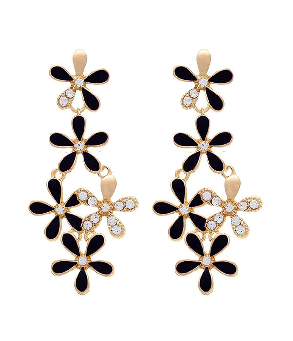 YouBella Golden-Black Gold Plated Dangle & Drop Earrings For Women