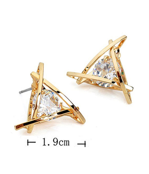 Best Valentine Gifts : YouBella Jewellery AAA Clear Zircon Gold Plated Earrings for Girls and Women