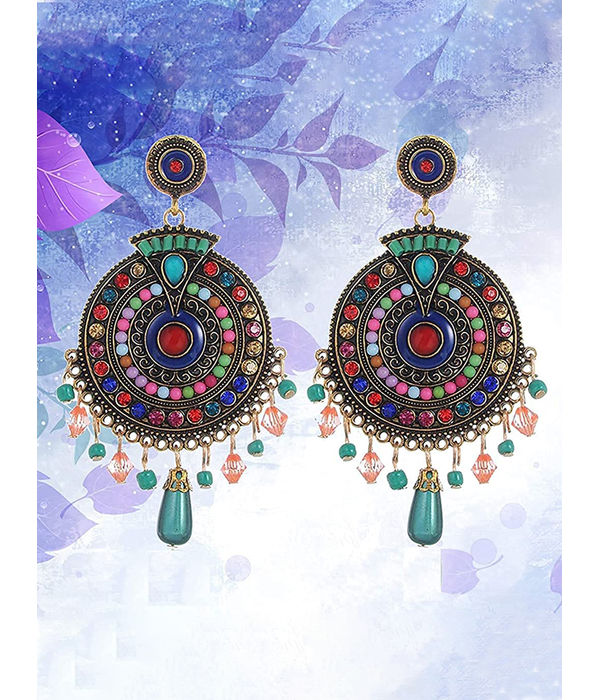 YouBella Jewellery Bohemian Multi-Color Earrings for Girls and Women
