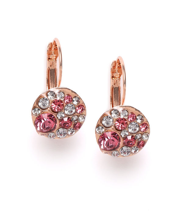 YouBella Pink Rose Gold-Plated Stone-Studded Circular Drop Earrings