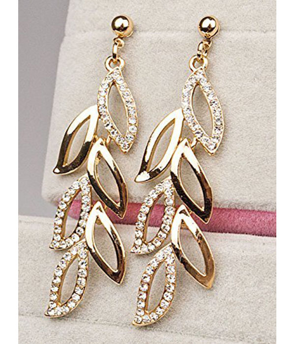 YouBella Gold Plated Drop Earrings for Women (Golden)(YBEAR_31222)