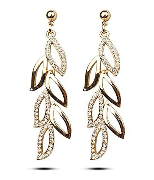 YouBella Gold Plated Drop Earrings for Women (Golden)(YBEAR_31222)