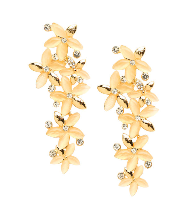 Valentine Gifts : YouBella Jewellery Designer Hanging Earrings for Girls and Women (Golden-White)