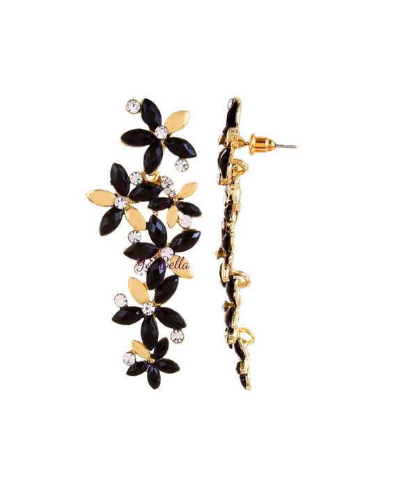 Valentine Gifts : YouBella Jewellery Designer Hanging Earrings for Girls and Women (Golden-Black)