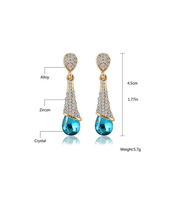 Valentine Gifts : YouBella Jewellery Valentine Collection Zircon Earrings for Girls and Women (Blue)