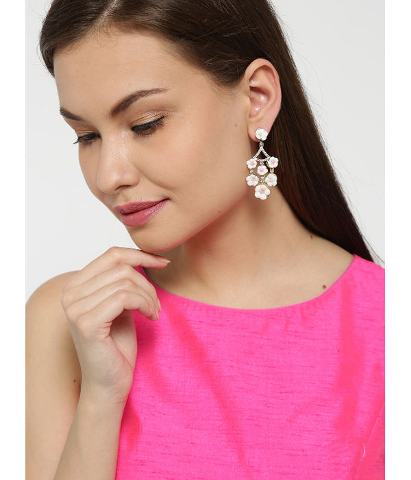 YouBella Jewellery Crystal Floral Earrings For Girls and Women