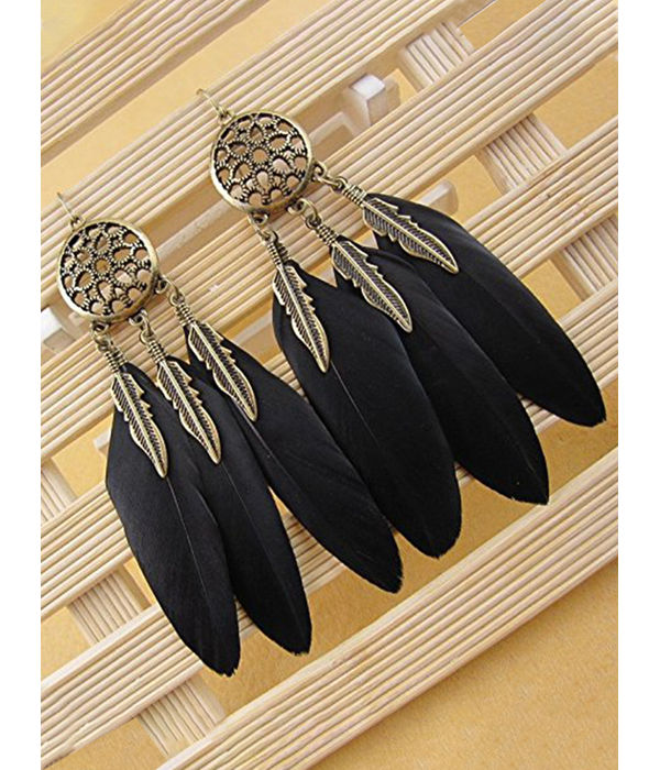 YouBella Jewellery Bohemian Feather Dangler Earrings For Girls and Women